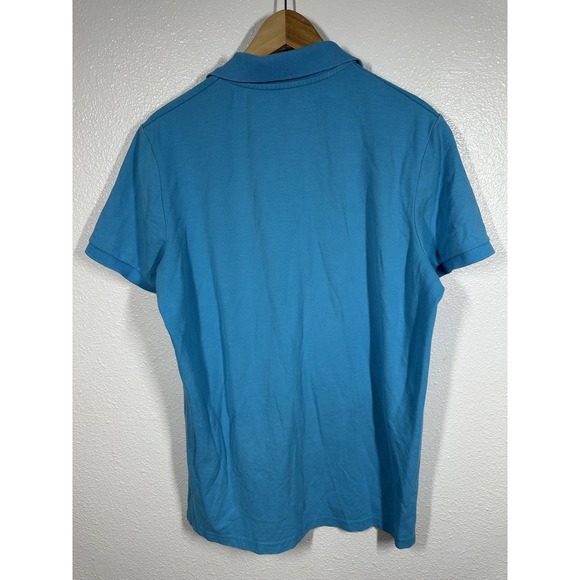 American Eagle Outfitters Polo Shirt Mens Large Blue Core Flex Classic Fit Logo - Picture 2 of 7